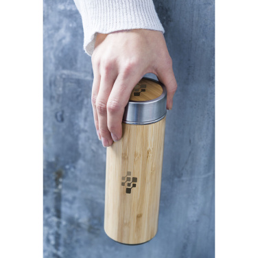 Logo trade promotional giveaways image of: Osaka 360 ml bamboo thermo bottle/thermo cup