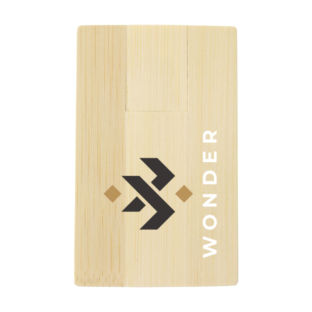 Logo trade business gifts image of: CreditCard USB Bamboo 8 GB