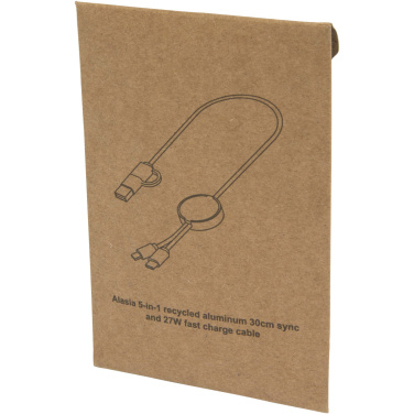 Logotrade business gift image of: Alasia 5-in-1 recycled aluminium and plastic 30 cm data sync and 27W fast charge cable