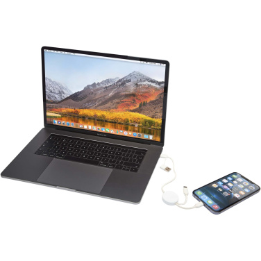 Logo trade promotional merchandise picture of: Citala 5-in-1 recycled plastic 30 cm data sync and 27W fast charge cable