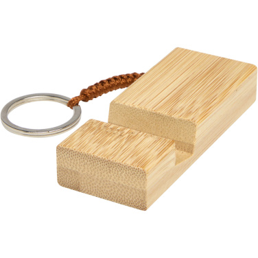 Logo trade promotional merchandise image of: Bosona bamboo phone holder with keychain