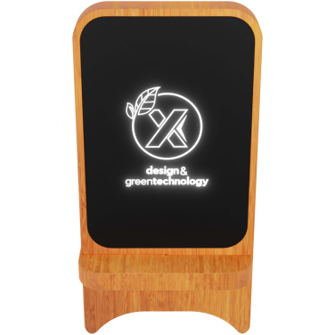 Logo trade corporate gifts image of: SCX.design W16 10W light-up wireless wooden stand