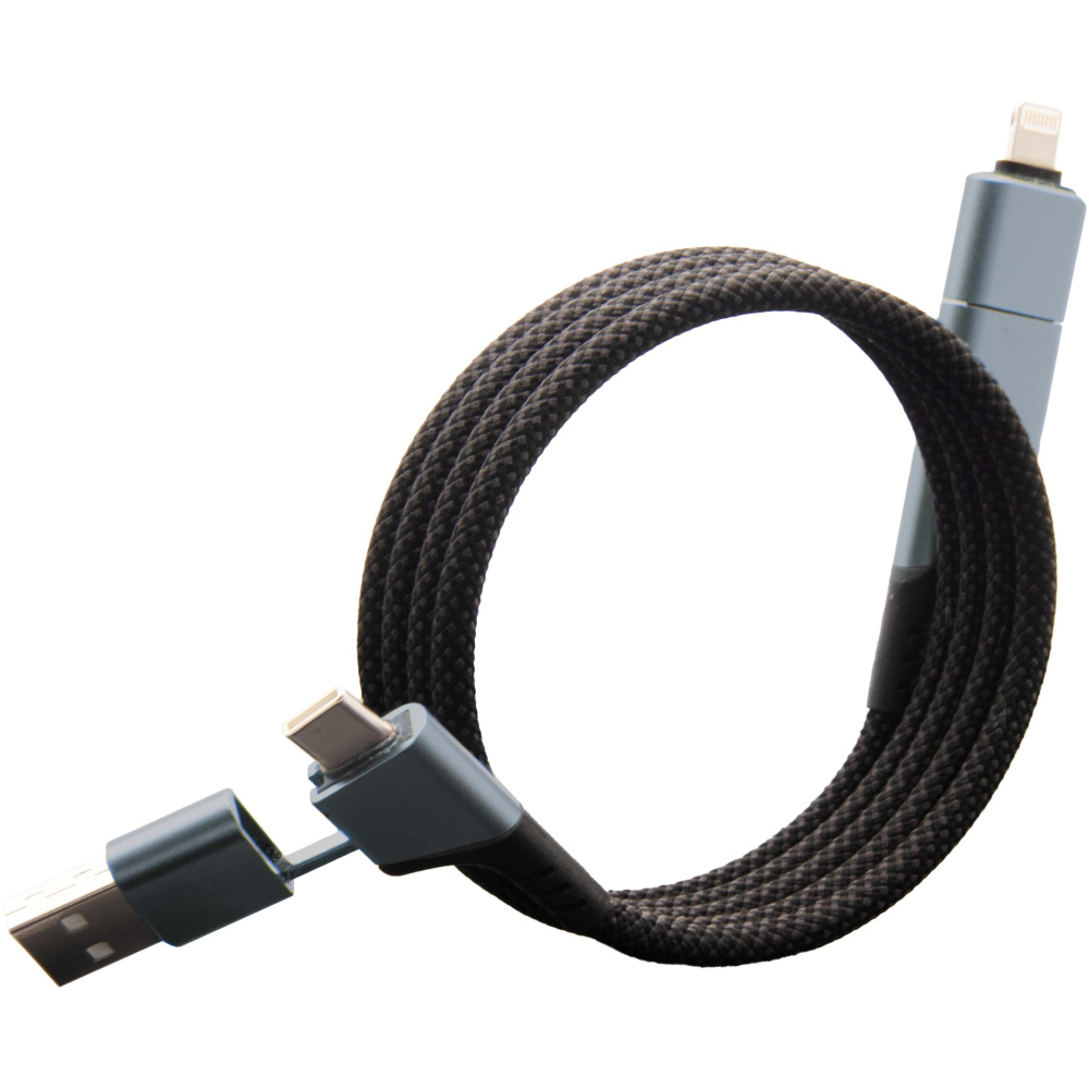 Logo trade promotional items image of: SCX.design C52 100W 4-in-1 rPET magnetic ultra fast charging cable 