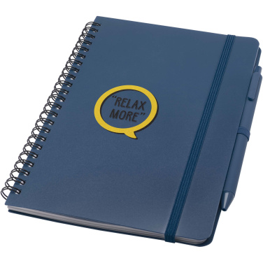 Logo trade advertising products image of: Thalaasa A5 ocean-bound hard cover notebook with ballpoint pen (black ink)