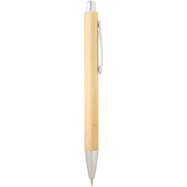 Logo trade advertising product photo of: Oblys bamboo ballpoint pen and mechanical pencil set (black ink)