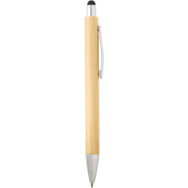 Logotrade promotional merchandise picture of: Oblys bamboo ballpoint pen and mechanical pencil set (black ink)