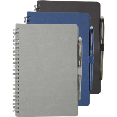 Logo trade advertising products image of: Slate reusable soft cover notebook and pen set (black ink)