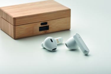 Logo trade promotional products picture of: TWS earbuds in bamboo case