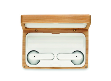 Logotrade promotional item picture of: TWS earbuds in bamboo case