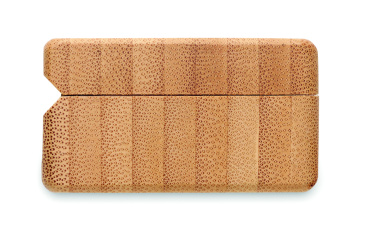 Logotrade promotional giveaway image of: TWS earbuds in bamboo case