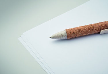Logotrade promotional item image of: Cork 4-colour ink ball pen
