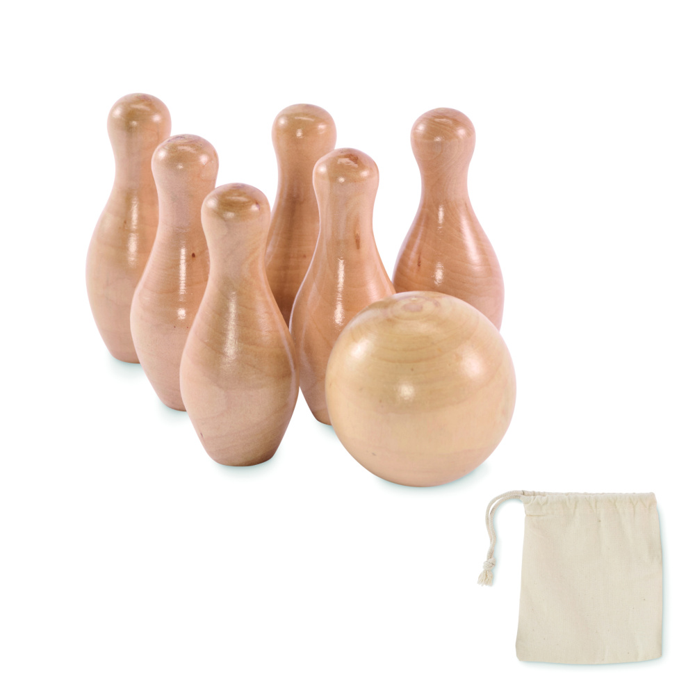 Logotrade corporate gift picture of: Mini pine wood bowling set