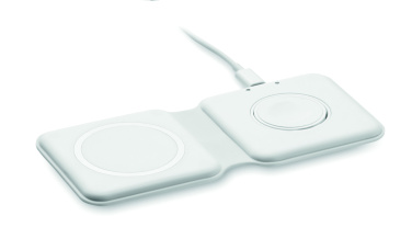 Logo trade promotional products image of: 2 in 1 foldable charger 15W