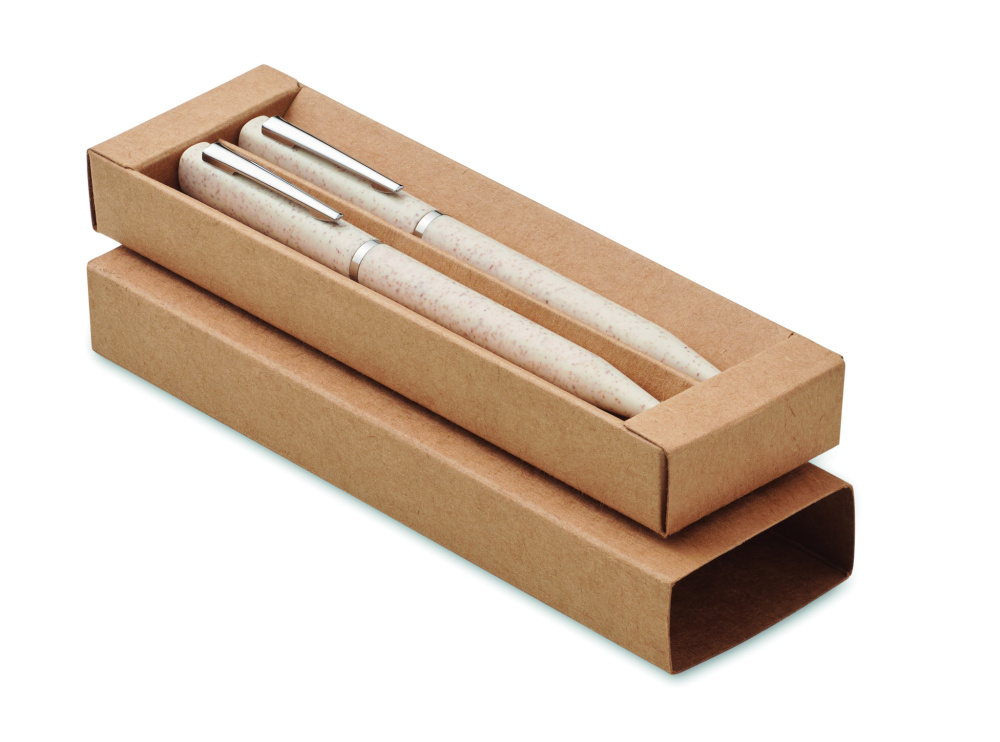 Logotrade promotional giveaways photo of: Wheat straw/ABS twist pen set