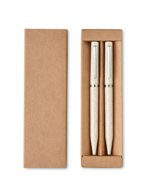 Logotrade promotional merchandise picture of: Wheat straw/ABS twist pen set