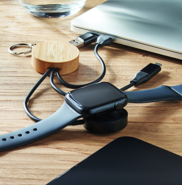 Logo trade promotional merchandise picture of: Key ring with 4 in 1 60W cable