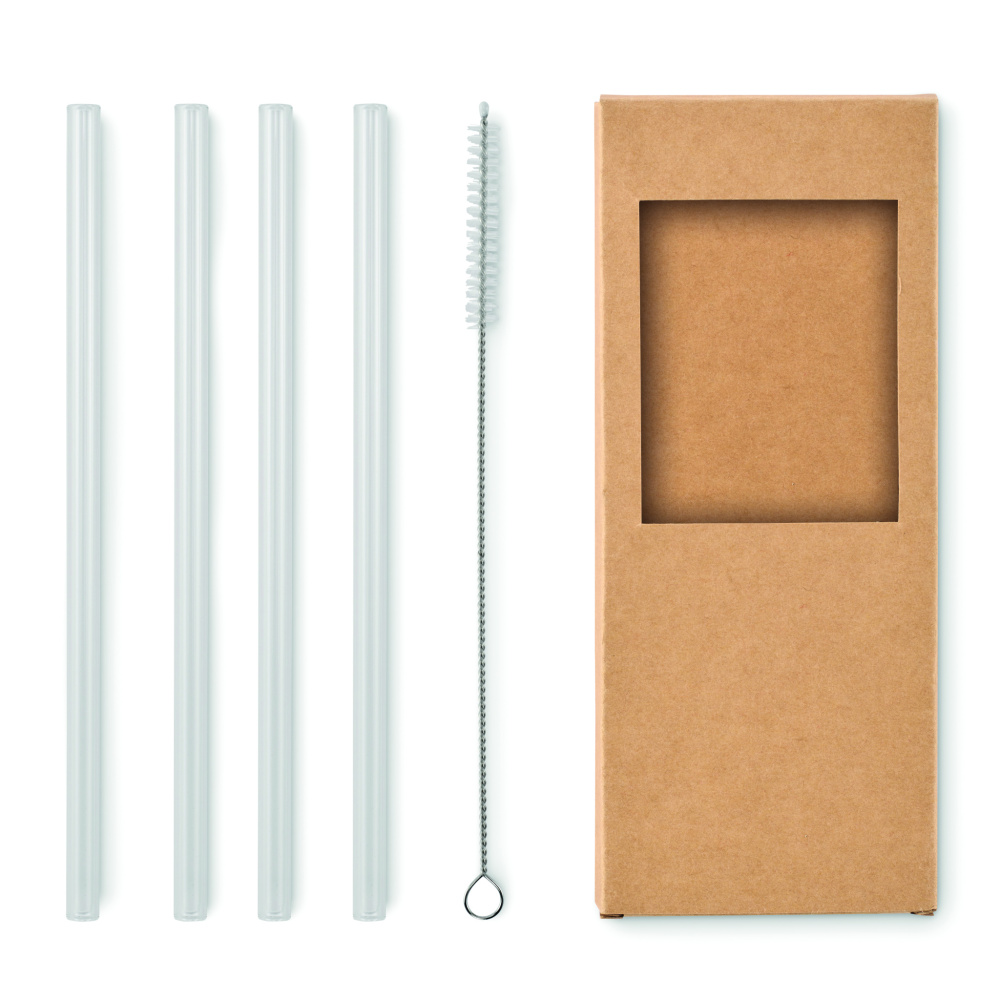 Logotrade corporate gift image of: 4 reusable glass straws