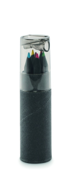 Logo trade promotional gifts image of: 6 black colouring pencils