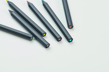Logo trade promotional products picture of: 6 black colouring pencils