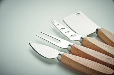 Logo trade promotional giveaways image of: Set of 4 cheese knives
