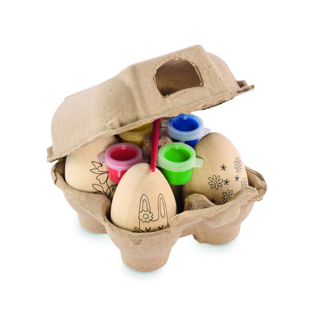 Logo trade promotional giveaways picture of: Wooden eggs painting set