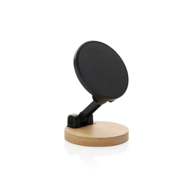 Logo trade promotional gifts image of: Magmount RCS recycled plastic and bamboo phone stand