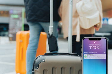 Logotrade promotional giveaway image of: Globetrack RCSrPolyester luggage tag with worldwide locating