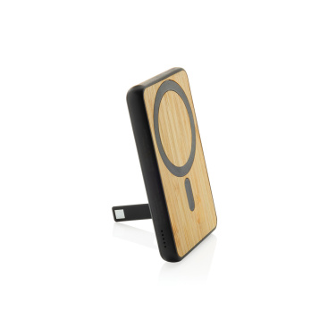 Logo trade promotional giveaways image of: Zen RCS rplastic 5000 mah 5W magnetic bamboo powerbank
