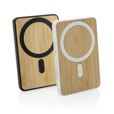 Logotrade advertising products photo of: Zen RCS rplastic 5000 mah 5W magnetic bamboo powerbank