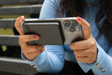 Logo trade promotional giveaway photo of: Zen RCS rplastic 5000 mah 5W magnetic bamboo powerbank