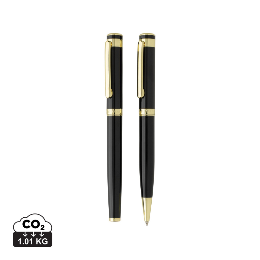 Logotrade promotional products photo of: Swiss Peak Luca RCS recycled brass deluxe pen set