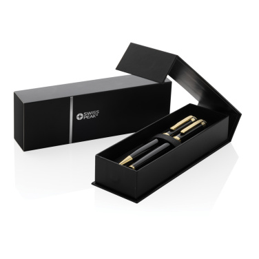Logo trade promotional gifts image of: Swiss Peak Luca RCS recycled brass deluxe pen set