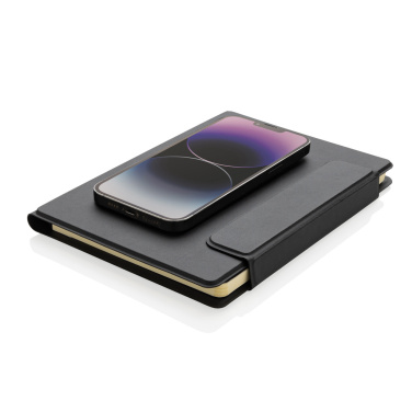 Logo trade promotional giveaways image of: Stuart RCS certified RPU magnetic A5 portfolio