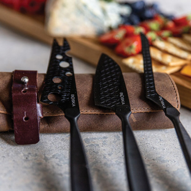 Logo trade promotional giveaway photo of: BOSKA Cheese Knife Set Monaco+ Black