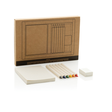 Logo trade promotional item photo of: Micki GRS infinity 6pc coloring pencil set with notepad