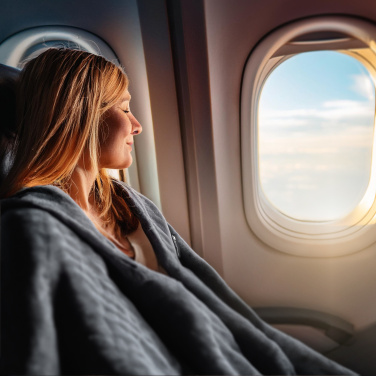 Logo trade corporate gifts picture of: Blanket and pillow 2 in 1 AMIATA Schwarzwolf