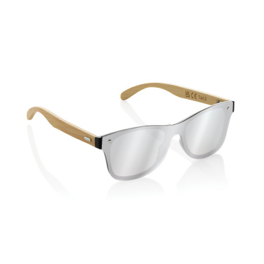 Logo trade corporate gift photo of: Prism RCS recycled plastic sunglasses with bamboo frame
