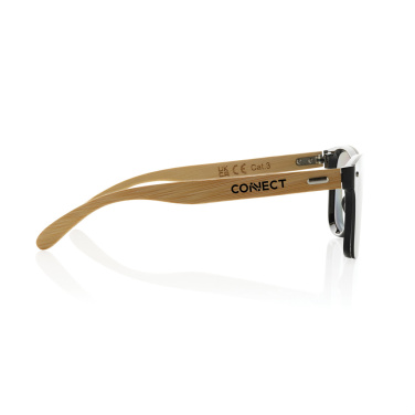 Logo trade corporate gift photo of: Prism RCS recycled plastic sunglasses with bamboo frame