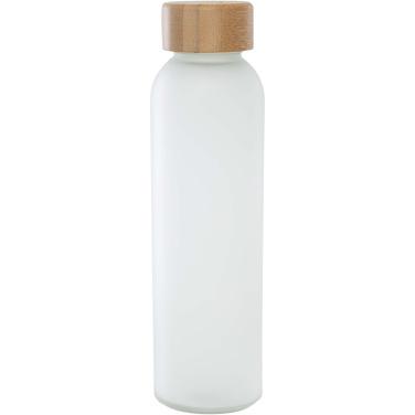 Logo trade corporate gift photo of: Lume 500 ml matte soda lime glass bottle with bamboo lid