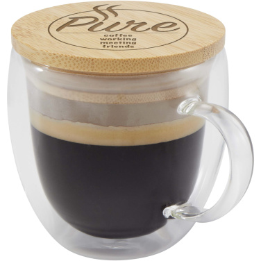 Logotrade promotional merchandise photo of: Lenora 250 ml glass cup with bamboo lid