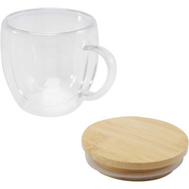 Logo trade promotional giveaways picture of: Lenora 250 ml glass cup with bamboo lid