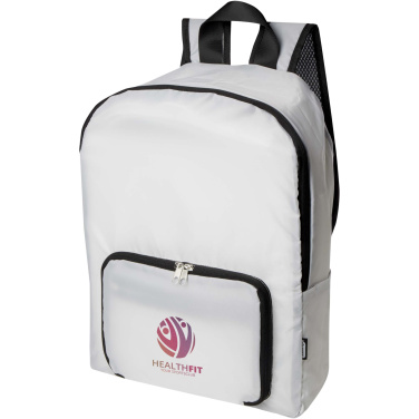 Logo trade corporate gifts image of: EcoFold RPET foldable backpack 15L
