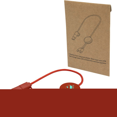 Logotrade promotional gift picture of: Citala 5-in-1 recycled plastic 30 cm data sync and 27W fast charge cable