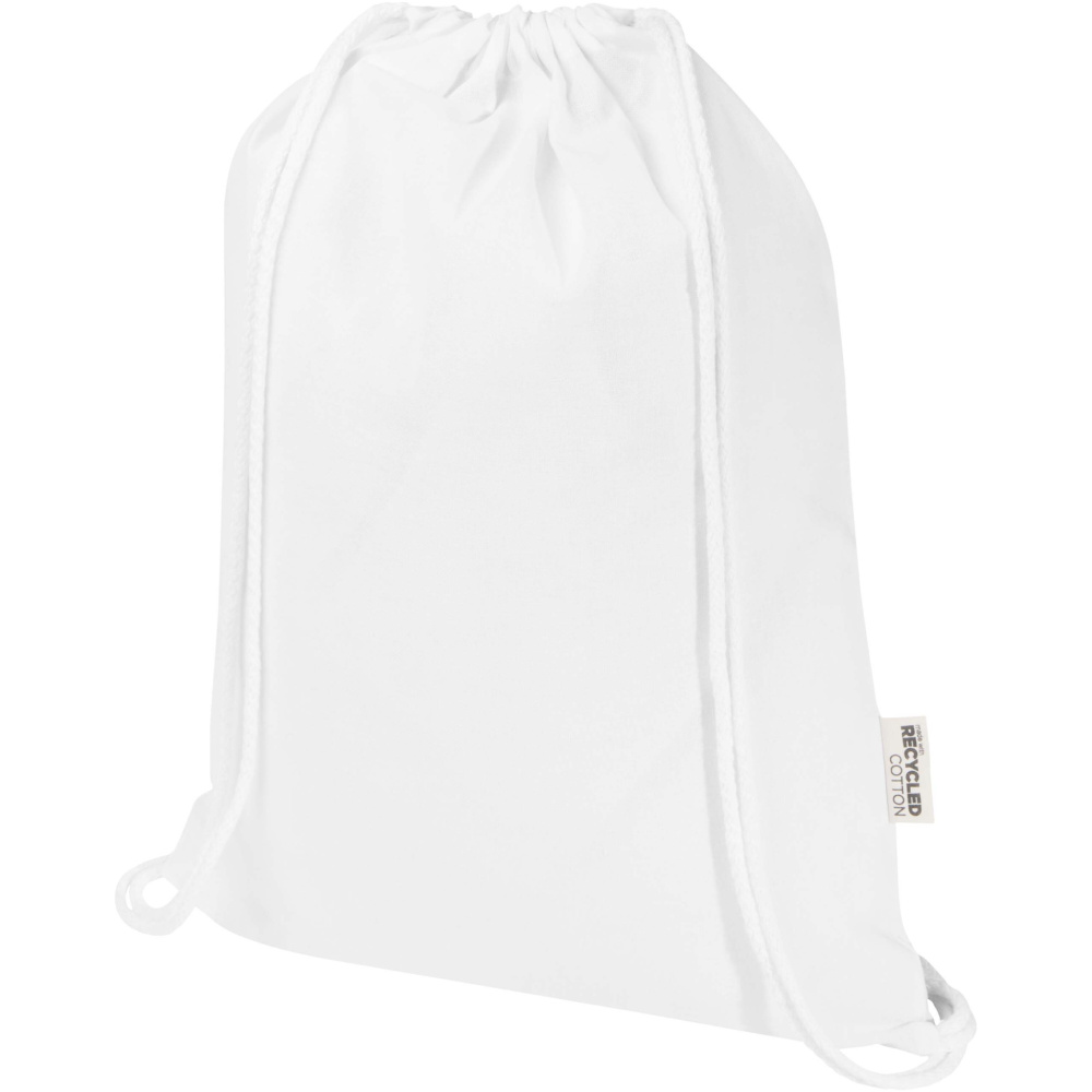 Logo trade promotional item photo of: Oregon Blend 140 g/m² GRS recycled drawstring bag 5L
