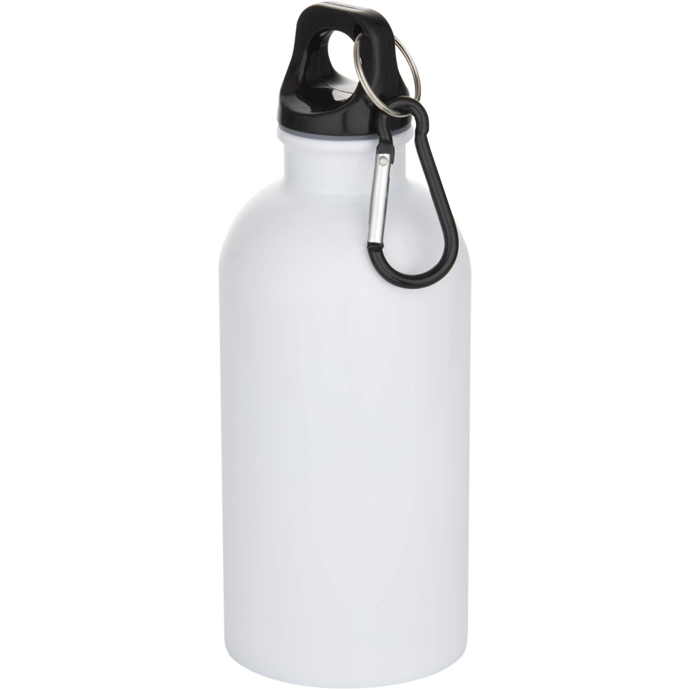 Logo trade corporate gifts picture of: Oregon 400 ml sublimation RCS recycled single wall stainless steel water bottle with carabiner