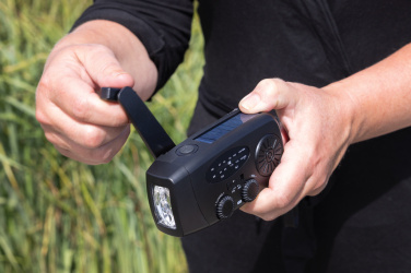 Logo trade promotional merchandise photo of: RescueWave RCS recycled plastic emergency radio