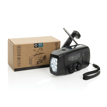 Logo trade promotional gift photo of: RescueWave RCS recycled plastic emergency radio