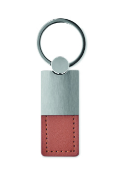 Logo trade promotional gift photo of: PU and metal key ring Helsinki