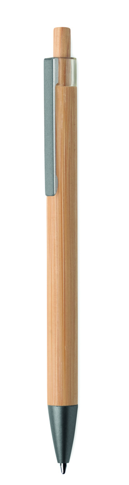 Logo trade business gift photo of: Push button bamboo pen