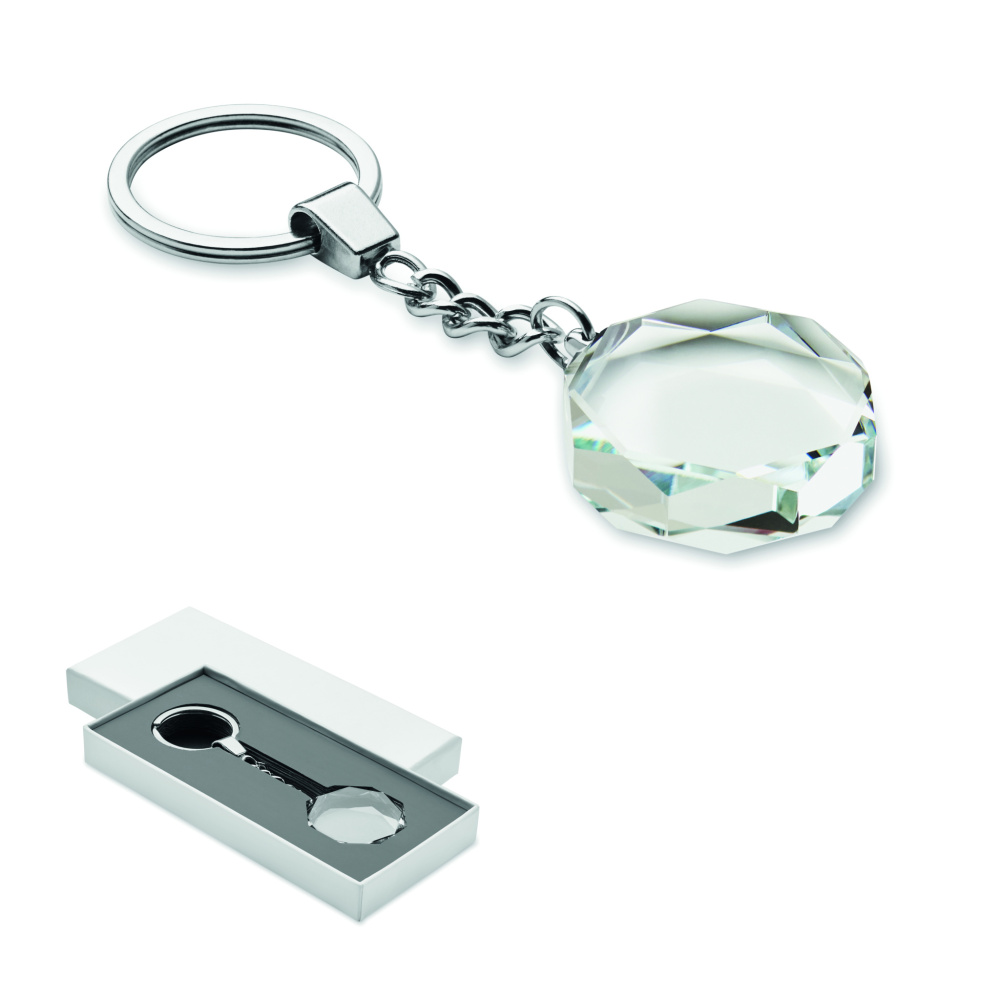 Logotrade promotional item image of: Glass round award key ring